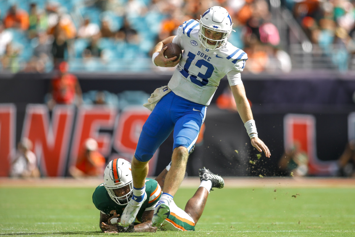 Duke quarterback Riley Leonard
